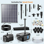 Antfraer 25W Solar Pond Pump with Filter Box, Outdoor Solar Pond Filter Fountain Kit for Garden Pond Waterfall, Includes Adjustable Nozzles, Tubing & Filtration Media - Image 5