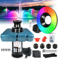 Goldlife Pond Fountain Aerator With Lights, F2 w/ F0-1 Light, 7 Nozzle, 1HP by Goldlife