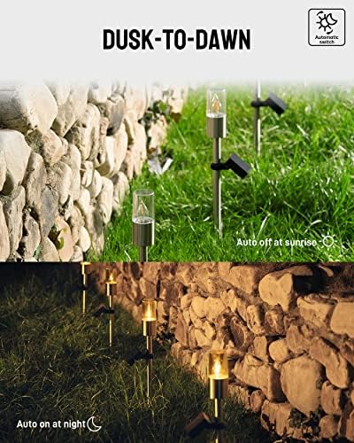 Yoolax Solar Torch Lights Waterproof Dusk to Dawn Pathway Lights - Image 2