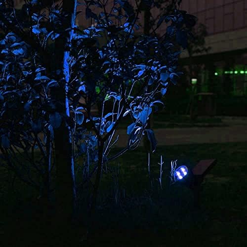 Solar Landscape Lights, 4 LED Solar Spotlights 2 in 1 Waterproof Security Light Solar Lights Outdoor for Tree,Patio,Yard (Blue) - Image 3