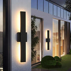 23.6inch Long Outdoor Modern LED Wall Light,24W Waterproof IP65 Warm White Led Wall Mount Lighting Fixture Black Outdoor Wall Sconces Outside Lights for House Garage Front Door Patio 2Pack by SIONLOM