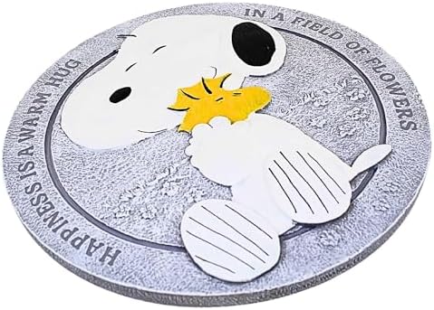 Roman Snoopy Hug Stepping Stone, 12-inch Diameter, Resin, Home, Garden, Outdoor - Image 4