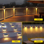 ROSHWEY Solar Deck Lights, Suitable for Fence Step Stair-Warm White-6Pack - Image 2