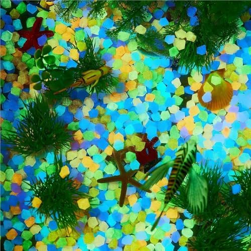Glow in The Dark Pebbles 400 Pcs Glow in The Dark Garden Pebbles for Sidewalk Terrace Lawn Patio Fish Tank Aquarium Decoration Stone(White) - Image 2