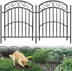 5 Panel 32in Decorative Garden Fence, 11ft No Dig Metal Border by KYATE