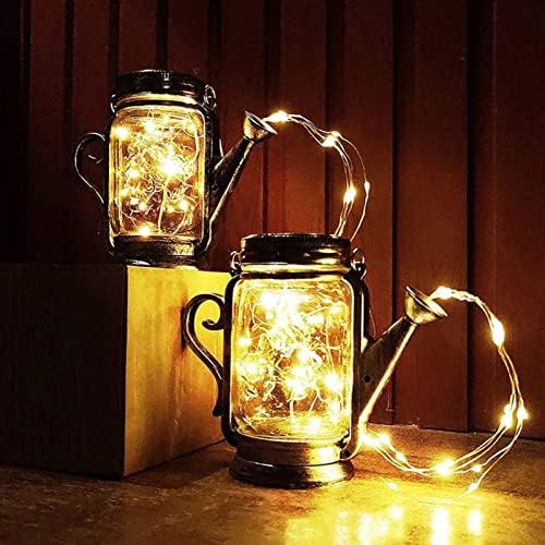 Outdoor Solar Garden Lights Hanging Watering Can Lights with 45 Led String Lights, for Flower Fence Lawn Patio Festoon Party Christmas Holiday - Image 6