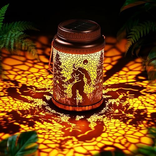 Cooo 6 Pack Solar Lanterns Outdoor Waterproof Bigfoot Sasquatch Christmas Trees Solar Pathway Lights Landscape Path Christmas Gifts for Women Mom Grandma Outdoor Table Lamp Garden Yard Decor-Rose Gold by Cooo
