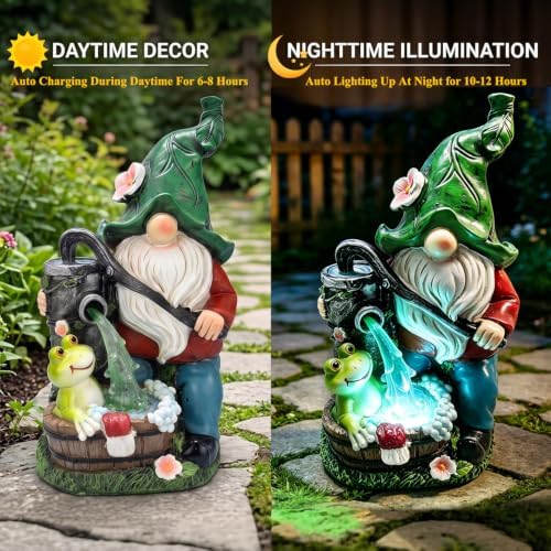 Garden Gnome Solar Light Statue for Outdoor Decoration - Image 4