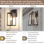 MAXvolador Outdoor Wall Light Fixture, Exterior Waterproof Wall Lantern - Image 5