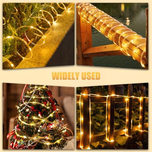 Solar Outdoor String Lights - 300LED Rope Light Waterproof IP65 8 Modes (Warm White, 99ft/30M) - Image 5