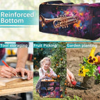 Trumpet Garden Tool Bag Organizer Heavy Duty Music Theme Gardening Tote Bag with 10 Pockets for Women Men Gardening Gifts - Image 7