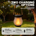 Kaliqo Solar Lantern Outdoor Lights, Realistic Dancing Flame Effect, Solar Powered Lanterns for Camping, 100% Waterproof, Hemp Rope Flame for Patio Garden Decor (2 PCS) - Image 4
