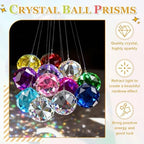 Crystal Ball Prisms, Sun Catcher Hanging Prism Sun Catcher Pendant 44mm / 1.73Inch & 10 Pack & Rose Red-Fitting for (Outdoor/Indoor/Windows/DIY Decor/Feng Shui/Chandelier) - Image 3