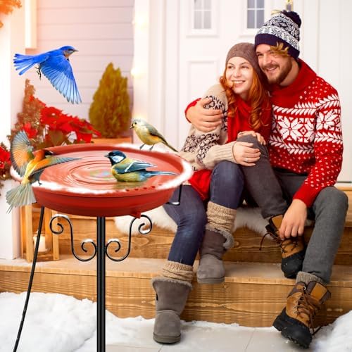 Heated Bird Bath for Outdoors Winter, 100W Heated Birdbath with Stake Brown - Image 6