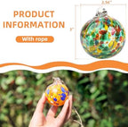 VOREEN 6-Pack Blown Glass Christmas Ornaments, 2.56" Handblown Hanging Glass Gazing Balls for Christmas Tree Decoration, Holiday Ornament Gift Set（Colorful Festival Mix） - Image 4