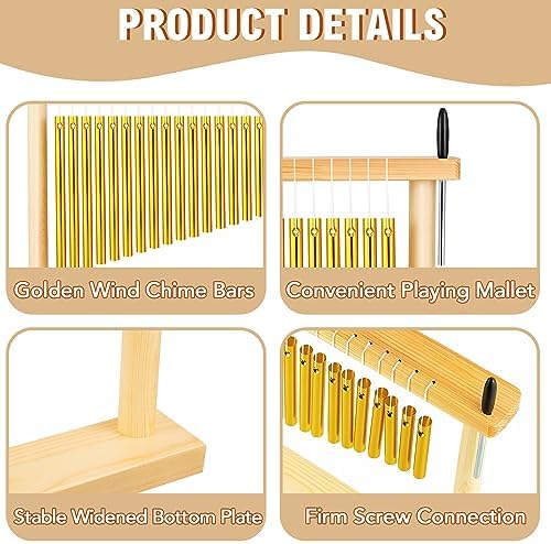 25 Note Chimes Instrument Table Top Bar Wind Chime Sound Instruments 25 Bars Musical Percussion Item with Mallet for Office Ornament Decor Educational Gifts - Image 3