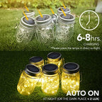 Bundle－－2 Items：Mason Jar Solar Lights -30 LED, 6 Pack Hanging Solar Lanterns Bundle with 12 Pack E12 LED Edison Bulbs,4W Equal 40W e12 Candelabra Bulbs - Image 2