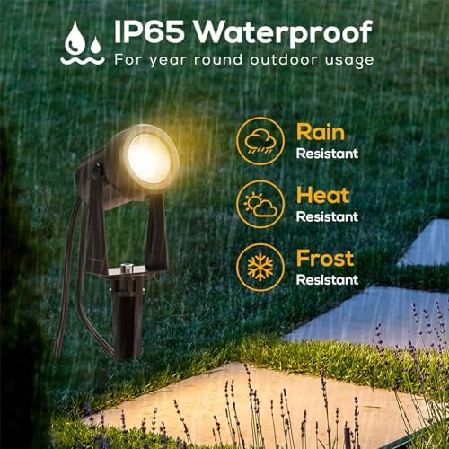 Banord Outdoor Landscape Lighting, 8 Pack Outdoor Spot Lights, Low Voltage LED Landscape Lighting with Transformer for Yard, Plant, Lawn, Garden, IP65 Waterproof & 2700K Warm White - Image 5