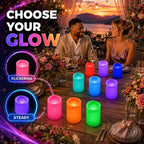 Enido Flameless Candles, Color Changing LED Candles(D: 3" x H: 4" 5" 6") Battery Operated Outdoor Waterpoof Candles Plastic Pack of 9 Flameless Pillar Candles - Image 6