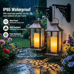 2 Pack 14'' Outdoor Solar Lanterns, Large Solar Lanterns Outdoor Waterproof - Image 2