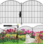 Decorative Garden Fence 32in (H) x22ft (L),Arched Metal No Dig by HEYRSUN