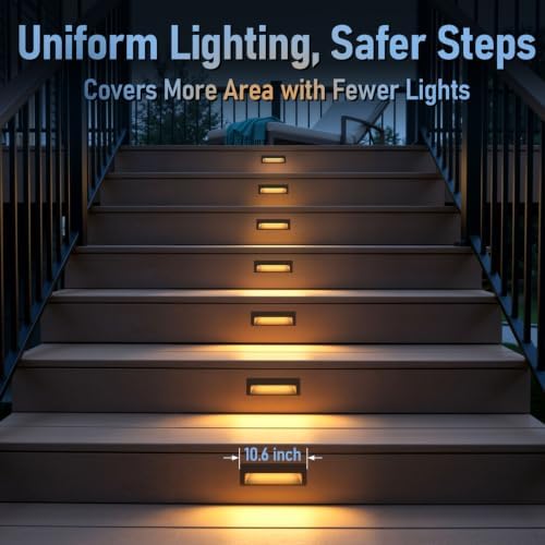 LEONLITE 6-Pack 10.6 Inch 5CCT Low Voltage LED Step Lights, Surface Mount - Image 4