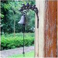 Heavy Duty Cast Iron Wall Bell - Decorative Retro Style Lovely Birds Hand Bell - Manually Shaking Wall Hanging Doorbell - Indoor Outdoor Wall Mounted Dinner Bell - Garden Home Wall Decoration by SKIHOT