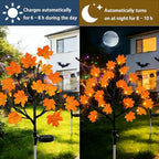 JUSTUP 2PCS Solar Halloween Flower Shaped Ground Lights, IP44 Waterproof LED Mood Lighting with Three Lighting Modes, Outdoor Garden Lawn Decor for Courtyards & Halloween Parties (Yellow Maple Leaf) - Image 7