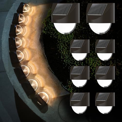 Solar Step Lights Outdoor, Solar Powered Stair Lights Outdoor Waterproof for Front Step, Yard, Patio, Porch, Fence and Deck Decor (8) - Image 5