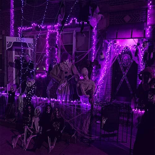 YIQU 2 Pack 144 FT 400 LED Solar Halloween Lights String Outdoor Purple - Image 4
