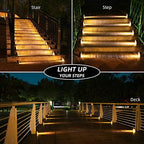 NIORSUN Outdoor Step Lights,8 Pack Warm White Solar Step Lights Waterproof IP67 Auto On Off,Solar Lights for Steps,Stair,Patio,Yard,Porch,Front Door,Sidewalk,Deck Decor - Image 2