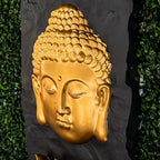 XBrand 30 in H Fiber Resin Wall Buddha Zen Outdoor Garden Water Fountain w/Warm LED Light, Gold - Image 4