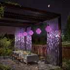 Hapjoy Hanging Solar Lights Outdoor Garden Decor Solar Lantern Waterproof Plastic Moroccan Outdoor Decorations for Patio Pathway Yard Backyard Garden Decorative (2, Purple) - Image 5