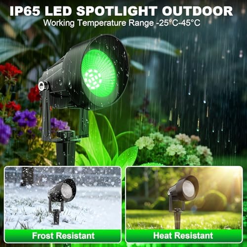 Green Spotlights Outdoor, 14 LED Landscape Lighting with US Plug for Tree - Image 2