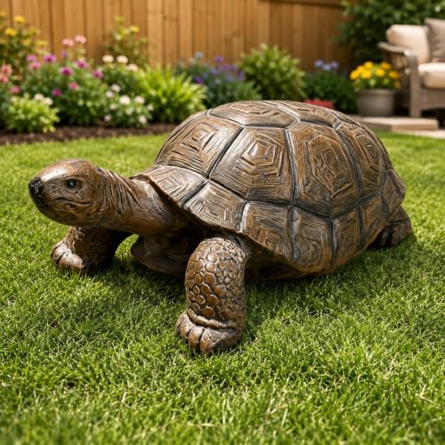 Large Resin Tortoise Garden Statue, Weatherproof Outdoor Statue by Guioiby