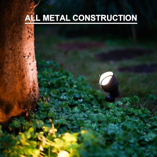 GOODSMAN Landscape Lighting 8PK Low Voltage Landscape Lights Led Low Voltage Landscape Spotlights 4.5W 205 Lumen Floodlights with Cable Connectors Metal Stakes 9127-96603-08A - Image 4