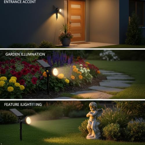 6Pack Solar Lights Outdoor IP65 Waterproof Landscape Spotlights 3000K - Image 6