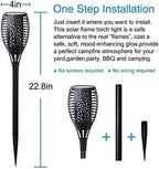 Solar Torch Light with Flickering Flame, Upgraded Solar Flame Lights Outdoor, LED Solar Powered Wall Mounted Night Lights for Garden Pathway, Dusk to Dawn Christmas Landscape Decoration - Image 3