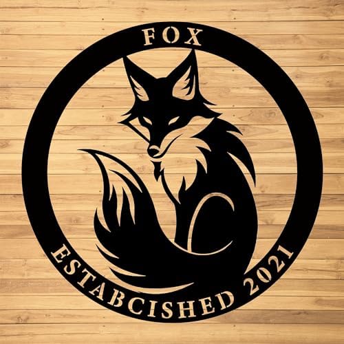 Custom Fox Metal Name Signs - Personalized Wall Art - Fox Signs - Housewarming Gift by Politesers