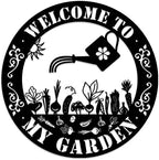 MeMate Garden Signs, Metal Garden Sign Outdoor Decor, Welcome To My Garden Metal Signs, Garden Plaques for Women Mom Grandma Nana, Rustic Decorations for Potting Shed, She Shed by MeMate