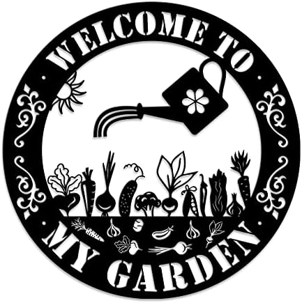 MeMate Garden Signs, Metal Garden Sign Outdoor Decor, Welcome To My Garden Metal Signs, Garden Plaques for Women Mom Grandma Nana, Rustic Decorations for Potting Shed, She Shed by MeMate