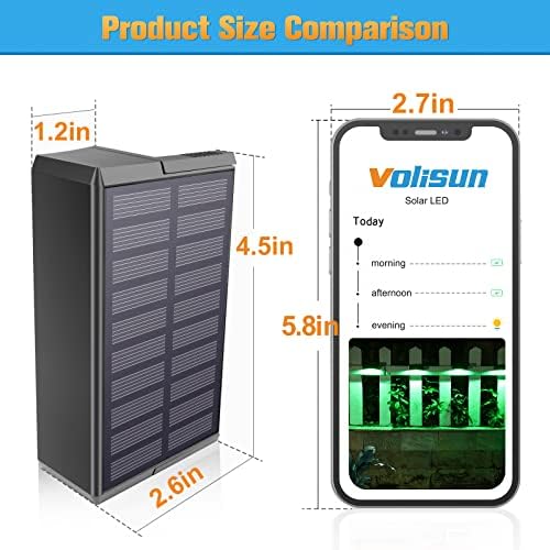 VOLISUN Solar Deck Lights Outdoor 4 Pack, 1800mAh Long Lighting Time - Image 6