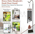 The Wind Chime CO Memorial Wind Chime, Wind Chime Gift for The Loss of A Loved One. Shepherd's Hook Floor Stand for Outdoor, Hnaging Plant. Bundle - Image 7