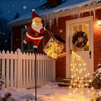 Christmas Solar Kettle Lights Garden Lawn Decorative Lights,Christmas Solar Kettle Lights Santa,Led Santa Watering Can Lights,Outdoor Christmass Decorations (Colorful Lights) - Image 4