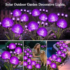 Solar Lights Outdoor Waterproof, 2 Pack Purple Solar Firefly Swaying Lights with Flowers, Flower Light Garden Decor for Outside Yard Patio Halloween for Women Grandma - Image 6