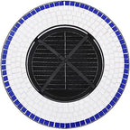 vidaXL Mosaic Fire Pit Table Blue and White 26.8" Ceramic - Image 7