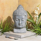 John Timberland Meditating Buddha Head 18 1/2" High Outdoor Statue - Image 2