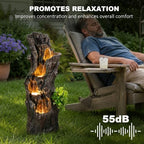 Outdoor Tree Stump Water Fountain with LED Lights Cascading Waterfall - Image 6