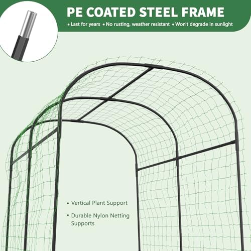 Tall Garden Arch Trellis for Climbing Plants, 83" H Metal Trellis Archway - Image 5