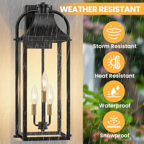 24” Wall Sconces Set of Two, Extra Large Outdoor Lights for House - Image 5